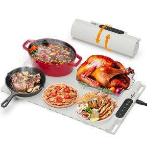 Wellpeak Electric Warming Mat For Food - Full Surface Fast Heating Silicone Tray